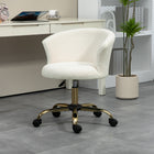 Vinsetto - Chaise de bureau sans accoudoirs en peluche avec hauteur réglable - doré-Tissu peluche (teddy) doux et confortable