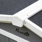 PawHut - Clapier en bois 69 po pour lapin avec enclos, bac amovible, blanc-Plateaux coulissants amovibles sous la maison principale pour un nettoyage facile 