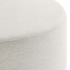 Modway Callum Large 38" Round Woven Heathered Fabric Upholstered Ottoman - Heathered Weave/Ivory-Weight Capacity: 506 lbs.