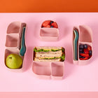 b.box Silicone Bento Tray Lunchbox - Berry-One-piece design with rounded corners for easy cleaning