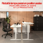 Staples - Bureau assis-debout rectangulaire à hauteur réglage électrique - 48 po de largeur - Blanc-Moteur électrique unique pour des transitions fluides