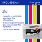 Brother - MFC-J6960DW Imprimante tout-en-un à jet d’encre couleur sans fil INKvestment avec impression au format 11 po x 17 po et écran tactile couleur de 3,5 po-Options de connexion adaptées à vos besoins. Plusieurs utilisateurs peuvent se connecter à votre imprimante via votre réseau sans fil,(2) ou vous pouvez établir une connexion directe par Ethernet ou USB