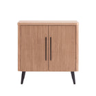Manhattan Comfort Jodie 31.1" Mid-Century Modern Accent Cabinet - Maple-Mid-Century Modern Accent Cabinet Perfect for Home Office, Kids Room, Living Room and Bedroom