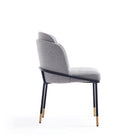Manhattan Comfort Flor 22.83" Modern Twill Weave Upholstered Dining Chair - Grey-Standard 4-Leg Base