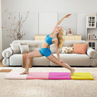 Soozier 8 ft Folding Gymnastics Mat - Thick Exercise Mat with Carry Handles-Foldable design with handle ensures easy storage and portability 