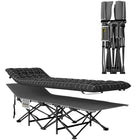 Outsunny Camping Cot for Adults with Mattress-Soft 9 cm mattress ensures warmth and comfort while resting