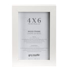 Gry Mattr Wood Photo Frame without Mat - White - 4" x 6"-Wood Frame
