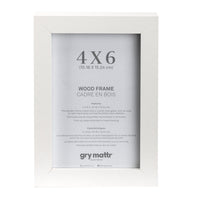Gry Mattr - Cadre photo en bois sans passe-partout - Blanc - 4 po x 6 po-Cadre en bois