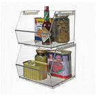 Azar - Petit bac de rangement empilable en plastique - Transparent - Paquet de 4-Ensemble de 4 pièces idéal pour coordonner l'organisation dans toute votre maison