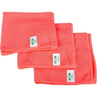 Globe Commercial Products Microfibre Cloths - 16" x 16" - Red - 10 Pack-16" x 16"