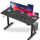IMHome - Bureau assis-debout électrique réglable en hauteur avec 3 réglages de mémoire - 55 po x 24 po - Plateau noir / structure noire-Améliorez votre espace de travail avec le bureau assis-debout électrique IMHome, une solution polyvalente et riche en fonctionnalités pour les bureaux à domicile et les environnements professionnels. Ce bureau réglable en hauteur permet un ajustement électrique fluide de 28 po à 47 po (72 cm à 118 cm), vous permettant de passer facilement de la position assise à la position