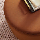 Modway Tilden Large 23" Round Performance Velvet Upholstered Ottoman - Rust/Natural-Non-Marking Foot Glides
