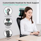 MotionGrey MC3 Ergonomic High Back Office Chair with Adjustable Armrests - Black-Sturdy Base, Quiet Wheels & Certified Gas Lift: Built to last with a reinforced 5-star nylon base, 50mm smooth-rolling casters, and an SGS & BIFMA-certified gas lift—ensuring stable performance and safety you can trust