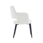 Manhattan Comfort - Chaise de salle à manger moderne Tremont 58 cm en similicuir blanc avec accoudoirs-Hauteur d’assise : 48 cm