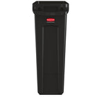 Rubbermaid Commercial Slim Jim Garbage Cans with Venting Channels - 23-Gallon - Black-30.0"H x 11.0"Wx22.0"L