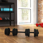 Soozier Adjustable Barbell & Dumbbells Set with Non-slip Handles - 44 lb-Adjustable weight for tailored exercise intensity 
