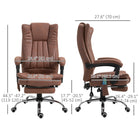 Vinsetto Executive Massage Office Chair with 6-Point Vibration - Brown-Curved back and padded arms provide support and comfort