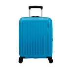 American Tourister 19" Rejoy Carry-on Luggage - 360-Degree Spinner - Azure Blue-Dual Spinner wheels make it easy to navigate narrow airplane aisles as well as over a variety of surfaces