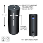 Ultimate Ears BOOM 4 Portable Waterproof Bluetooth Speaker - Black-Extremely Wireless: With 45 meters (147 feet) of range, you can walk away from your BOOM 4 wireless speaker and keep the tunes comin’