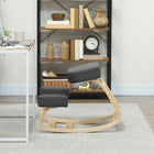 HOMCOM - Chaise à genoux ergonomique en bois avec coussins épais pour améliorer la posture - gris foncé-Structure en bois de bouleau massif pour la solidité 