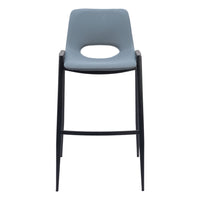Zuo Desi Barstool - Azure Grey - Set of 2-Plush and durable faux leather fabric