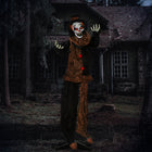 Outsunny Animatronic Clown Prop with Light Up Eyes Halloween Decoration-Features ghastly red glowing eyes 
