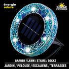 Bell+Howell - Disques lumineux décoratifs LED solaires d'extérieur en mosaïque - Bleu vif éclatant - Paquet de 4-Résistant à l’eau: conception résistante à l’eau pour continuer à fonctionner après la pluie et par différents temps