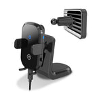 Mighty Mount - Support de chargeur sans fil 15 W, support 2 en 1 pour tableau de bord et grille d'aération-Poignée réglable : convient aux téléphones d'une largeur de 71 mm à 112,6 mm