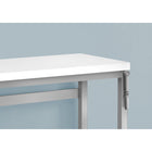 Monarch Specialties 7683 48" Computer Desk - White/Adj.Height/ Silver Metal-Perfect desk for all laptop or tablets; easy maintainable white surface finished on all sides
