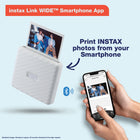 Fujifilm Instax Link Wide Smartphone Printer - Ash White-Connects wirelessly via Bluetooth to your Smartphone