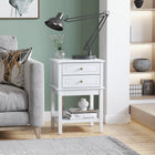 HOMCOM Modern 15.75" Nightstand - White-Used as a sofa side table, bed side table or end table