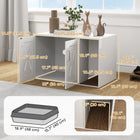 PawHut Cat Litter Box Enclosure House Side Table with Scratching Board-Non-slip foot pads ensure stable and robust use 