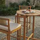 Modway Eleni 3-Piece Outdoor Teak Wood Bar Set - Natural Sail-Removable Cushions