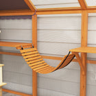 PawHut 74" H Outdoor Catio Cat Enclosure with Weatherproof Canopy and Bridges - Orange-Constructed from fir wood and mesh 