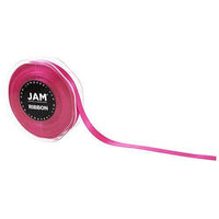 JAM Paper Double Faced Satin Ribbon - 3/8" W x 25 yd. - Shocking Pink-Colour: Shocking Pink