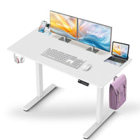 IMHome - Bureau assis-debout électrique réglable en hauteur avec 3 réglages de mémoire - 47 po x 24 po - Plateau blanc / structure blanche-Améliorez votre espace de travail avec le bureau assis-debout électrique IMHome, une solution polyvalente et riche en fonctionnalités pour les bureaux à domicile et les environnements professionnels. Ce bureau réglable en hauteur permet un ajustement électrique fluide de 28 po à 47 po (72 cm à 118 cm), vous permettant de passer facilement de la position assise à la posit