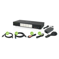 IOGEAR 4-Port 4K Dual View DisplayPort KVMP with USB 3.0 Hub and Audio-Maximize your high-end multi-monitor workstation with superior video resolution