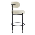 Modway Albie Boucle Fabric Bar Stools - Ivory/Black - 2 Pack-8
