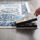 Modway Entourage Odile Distressed Floral Moroccan Trellis Area Rug - 8 ft W x 10 ft L - Ivory/Blue-Protect Floors From Foot Traffic / Furniture