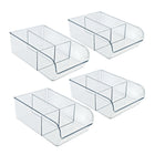 Azar - Petit bac de rangement en plastique - 3,62 po x 7 po x 11 po - Transparent - Paquet de 4-Organisation personnalisable avec des séparateurs pour un dimensionnement flexible des compartiments