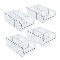 Azar - Petit bac de rangement en plastique - 3,62 po x 7 po x 11 po - Transparent - Paquet de 4-Organisation personnalisable avec des séparateurs pour un dimensionnement flexible des compartiments