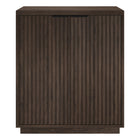 Hudson&Canal Mansfield 28"W Accent Cabinet - Alder Brown-Features two swing-out doors, adjustable center shelf, and a cable management cut-out
