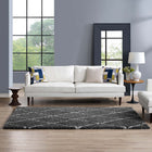 Modway - Toryn Réseau en losange Tapis 5 pi l x 8 pi L Shag Area - Gris foncé et ivoire-Dessous du tissu de jute adhéré