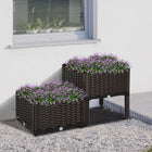 Outsunny 2-Piece Raised Garden Bed - Brown-Our durable and lightweight PP material withstands any weather conditions, ensuring longevity
