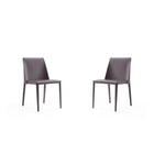 Manhattan Comfort - Lot de 2 chaises de salle à manger modernes Paris 18,11 po en similicuir gris-Chaise de salle à manger moderne parfaite pour la salle à manger et le bureau à domicile Lot de 2