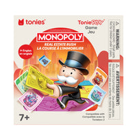 Tonies - Tonieplay Monopoly Real Estate Rush - Anglais-Facile à utiliser : placez un disque Tonieplay sur le dessus de la Toniebox 2, pressez une oreille, insérez la manette Tonieplay dans l’anneau lumineux, puis appuyez sur Lecture 