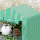 Outsunny - serre mini à 4 niveaux avec étagères de rangement, porte à enroulement zippée, cadre en acier et housse en PE- Grande porte enroulable à fermeture éclair pour assurer une bonne ventilation et gérer facilement les plantes  
