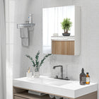 Kleankin Medicine Cabinet with Doors and Shelf - White-Cushioned hinges make the doors open and close slowly and smoothly 