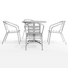 Flash Furniture – Table ronde de 31,5 po en aluminium avec 4 sièges à traverses, intérieur/extérieur (TLH32RD017BCHR4)-Assemblage nécessaire