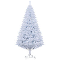 HOMCOM 6' Artificial Christmas Tree with 928 Branch Tips - White-Realistic leaves to give a full and lush look to the tree 